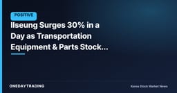 Ilseung Surges 30% in a Day as Transportation Equipment & Parts Stocks Rally Together