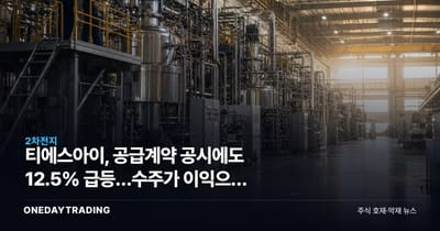티에스아이, 공급계약 공시에도 12.5% 급등…수주가 이익으로 이어질까