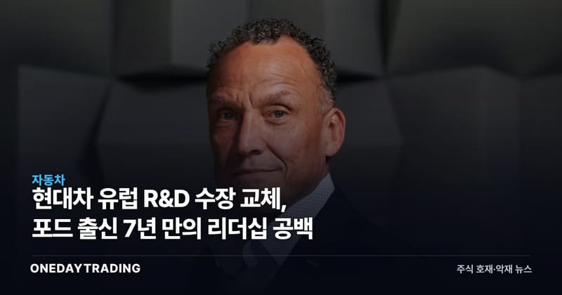 현대차 유럽 R&D 수장 교체, 포드 출신 7년 만의 리더십 공백