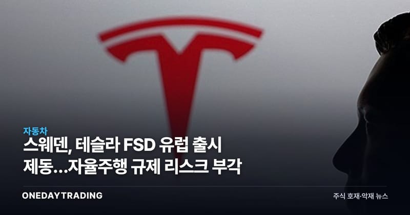 스웨덴, 테슬라 FSD 유럽 출시 제동…자율주행 규제 리스크 부각
