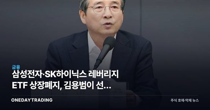 삼성전자·SK하이닉스 레버리지 ETF 상장폐지, 김용범이 선을 그은 이유