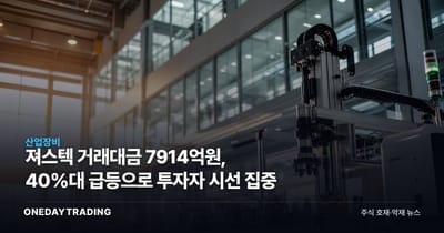 져스텍 거래대금 7914억원, 40%대 급등으로 투자자 시선 집중