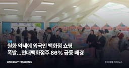 원화 약세에 외국인 백화점 쇼핑 폭발…현대백화점株 86% 급등 배경