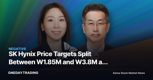 SK Hynix Price Targets Split Between W1.85M and W3.8M as HBM Optimism Wavers