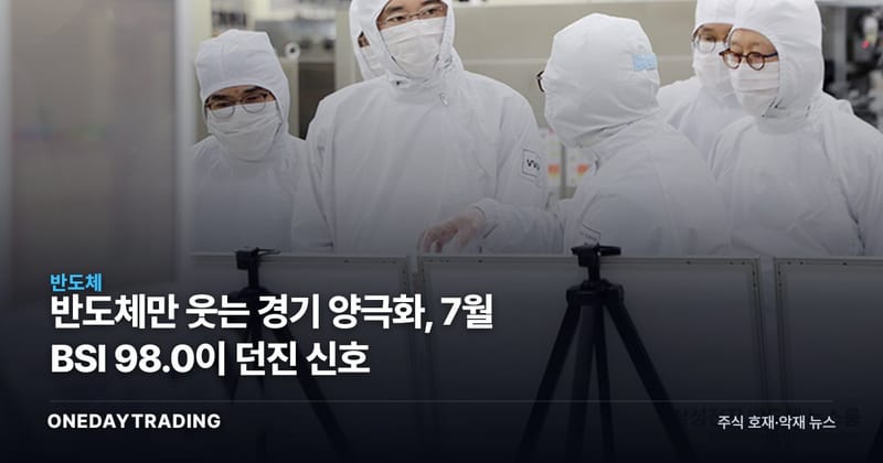 반도체만 웃는 경기 양극화, 7월 BSI 98.0이 던진 신호