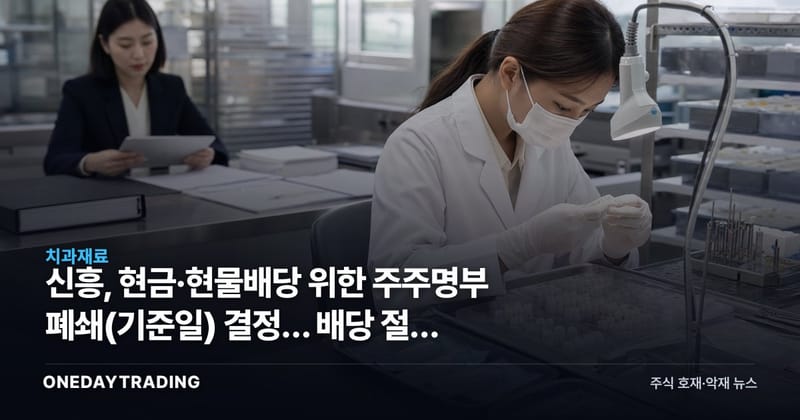 신흥, 현금·현물배당 위한 주주명부 폐쇄(기준일) 결정… 배당 절차 본격화