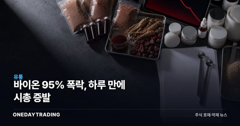 바이온 95% 폭락, 하루 만에 시총 증발