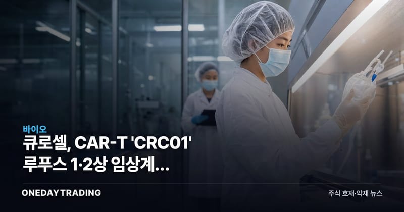 큐로셀, CAR-T 'CRC01' 루푸스 1·2상 임상계획 변경승인…자가면역 확장