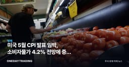 미국 5월 CPI 발표 임박, 소비자물가 4.2% 전망에 증시 긴장