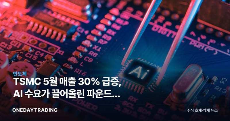 TSMC 5월 매출 30% 급증, AI 수요가 끌어올린 파운드리 실적과 밸류에이션 진단