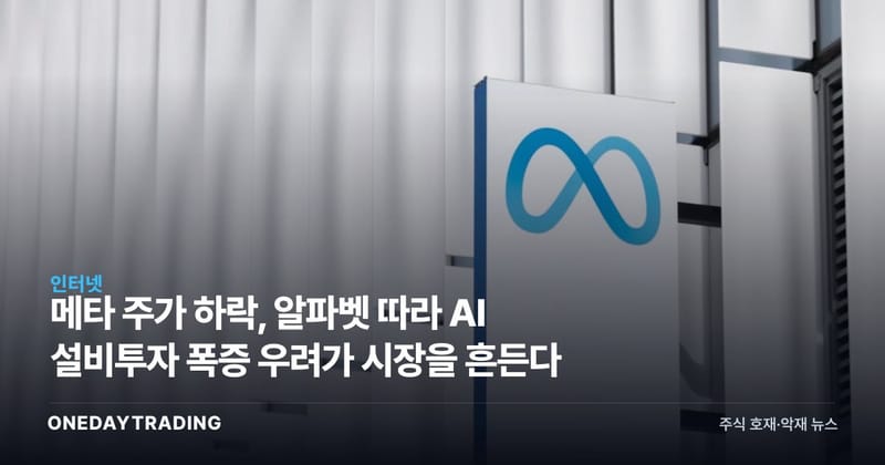 메타 주가 하락, 알파벳 따라 AI 설비투자 폭증 우려가 시장을 흔든다