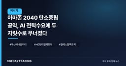 아마존 2040 탄소중립 공약, AI 전력수요에 두 자릿수로 무너졌다