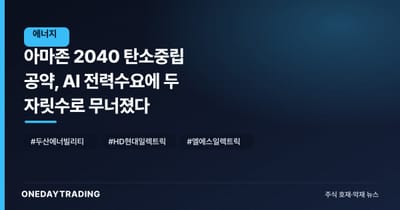 아마존 2040 탄소중립 공약, AI 전력수요에 두 자릿수로 무너졌다