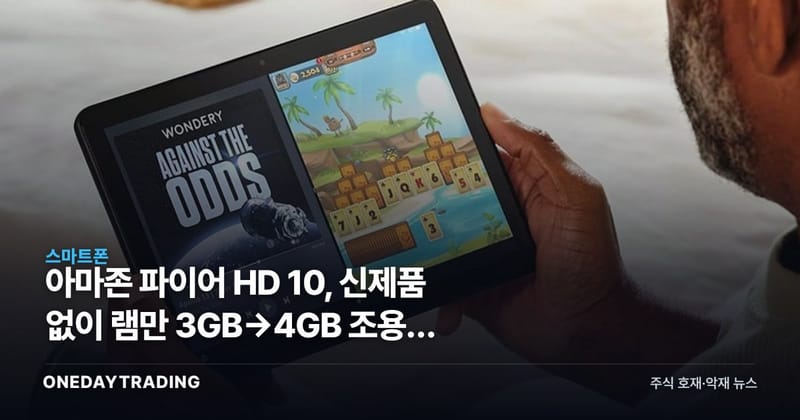 아마존 파이어 HD 10, 신제품 없이 램만 3GB→4GB 조용히 올렸다