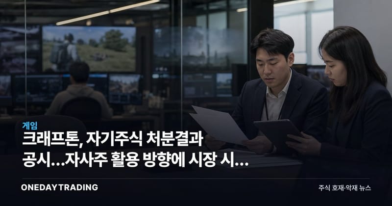 크래프톤, 자기주식 처분결과 공시…자사주 활용 방향에 시장 시선 집중