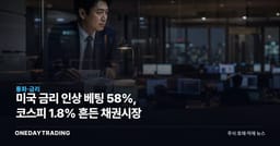 미국 금리 인상 베팅 58%, 코스피 1.8% 흔든 채권시장