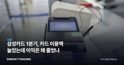 삼성카드 1분기, 카드 이용액 늘었는데 이익은 왜 줄었나