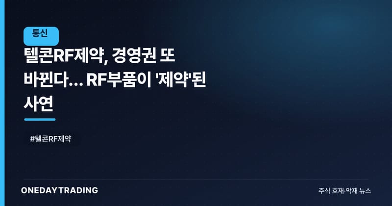 텔콘RF제약, 경영권 또 바뀐다… RF부품이 '제약'된 사연
