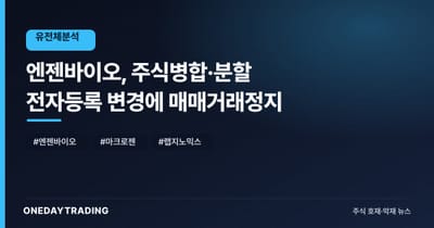 엔젠바이오, 주식병합·분할 전자등록 변경에 매매거래정지