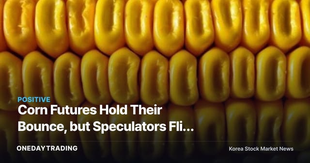 Corn Futures Hold Their Bounce, but Speculators Flip to Net Selling — The Outlook for Global Grain Prices and the Impact on Korean Feed and Food Stocks