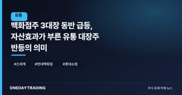 백화점주 3대장 동반 급등, 자산효과가 부른 유통 대장주 반등의 의미