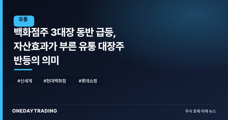 백화점주 3대장 동반 급등, 자산효과가 부른 유통 대장주 반등의 의미