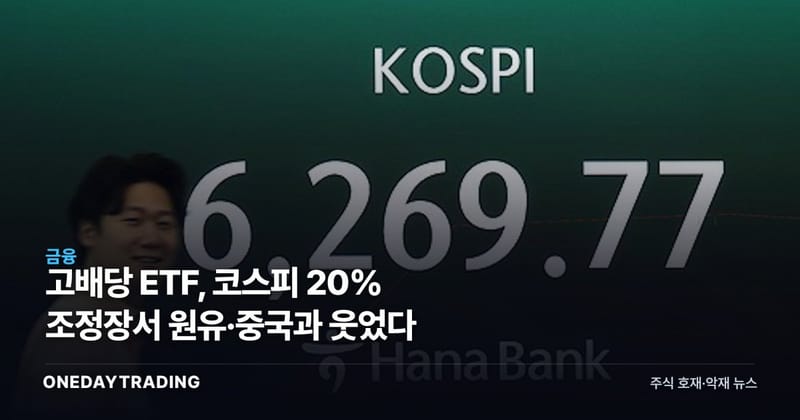 고배당 ETF, 코스피 20% 조정장서 원유·중국과 웃었다