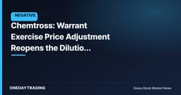 Chemtross: Warrant Exercise Price Adjustment Reopens the Dilution Question