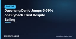 Daechang Danjo Jumps 6.69% on Buyback Trust Despite Selling