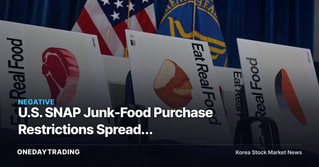 U.S. SNAP Junk-Food Purchase Restrictions Spread, Pressuring Food & Beverage Bellwethers Coca-Cola and Pepsi