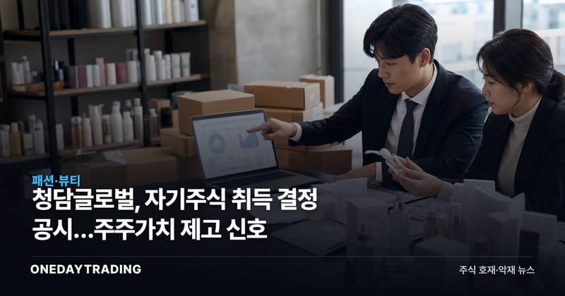 청담글로벌, 자기주식 취득 결정 공시…주주가치 제고 신호