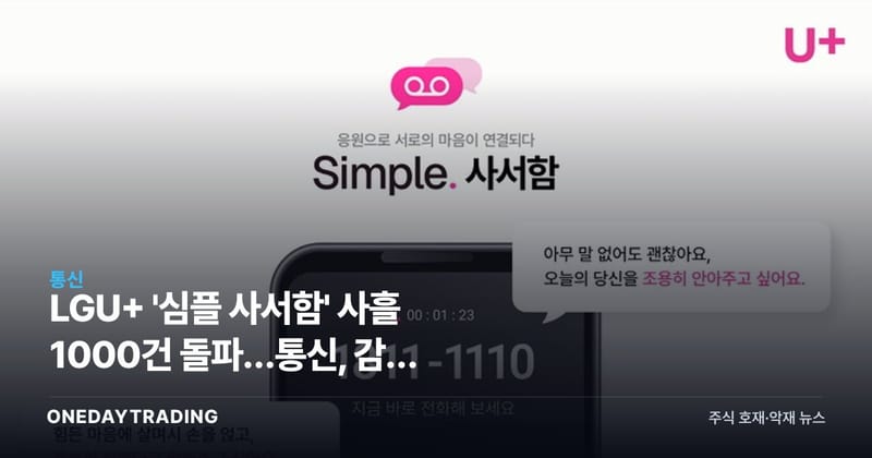 LGU+ '심플 사서함' 사흘 1000건 돌파…통신, 감성 플랫폼으로 진화