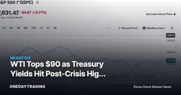 WTI Tops $90 as Treasury Yields Hit Post-Crisis High for Stocks