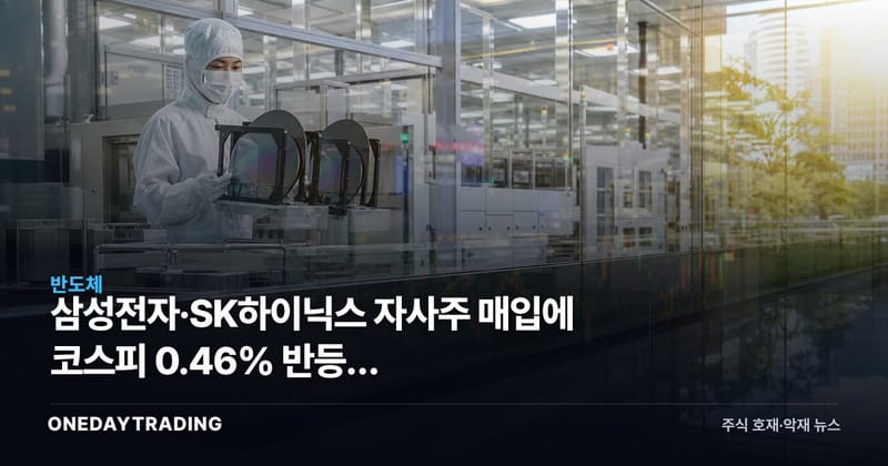 삼성전자·SK하이닉스 자사주 매입에 코스피 0.46% 반등, 1조5773억원 수급의 함정