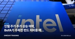 인텔 주가 추가 상승 여력, BofA가 주목한 펀드 저비중 매수 잠재력
