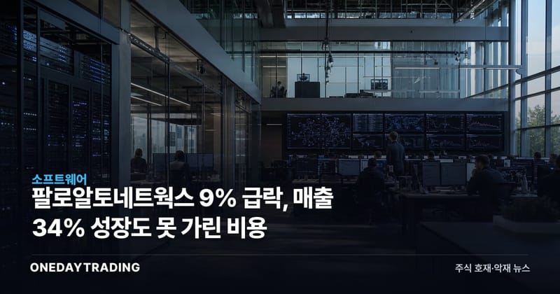 팔로알토네트웍스 9% 급락, 매출 34% 성장도 못 가린 비용