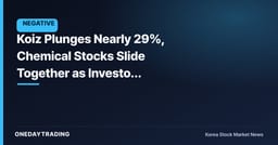Koiz Plunges Nearly 29%, Chemical Stocks Slide Together as Investor Attention Builds