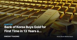 Bank of Korea Buys Gold for First Time in 13 Years as Prices Pull Back From Highs; China Sharply Expands Reserves