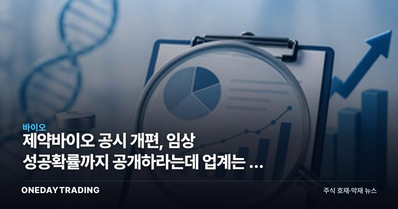 제약바이오 공시 개편, 임상 성공확률까지 공개하라는데 업계는 왜 떨떠름한가