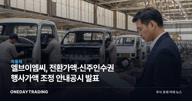 엘브이엠씨, 전환가액·신주인수권 행사가액 조정 안내공시 발표