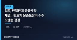 워트, 단일판매·공급계약 체결…반도체 온습도장비 수주 모멘텀 점검