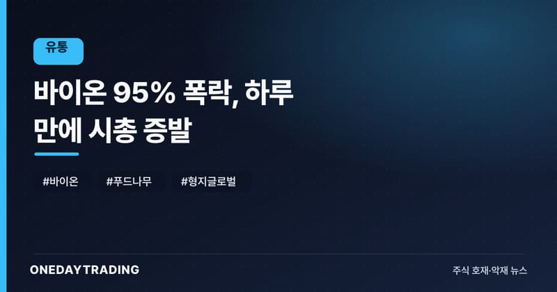바이온 95% 폭락, 하루 만에 시총 증발