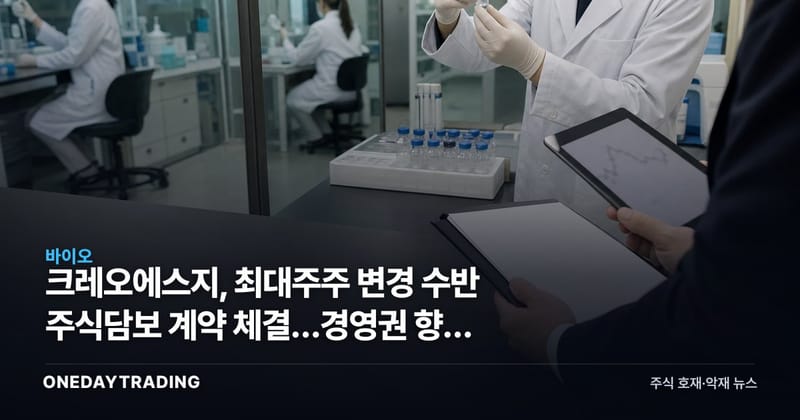 크레오에스지, 최대주주 변경 수반 주식담보 계약 체결…경영권 향배 주목