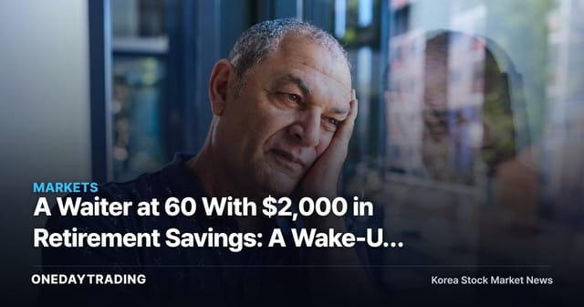 A Waiter at 60 With $2,000 in Retirement Savings: A Wake-Up Call on Retirement Planning Every Korean Investor Should Read