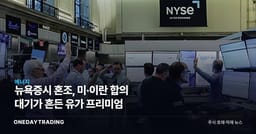 뉴욕증시 혼조, 미·이란 합의 대기가 흔든 유가 프리미엄