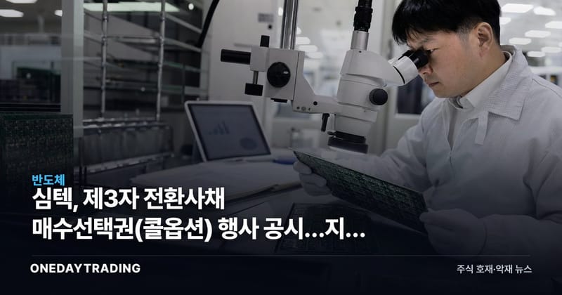 심텍, 제3자 전환사채 매수선택권(콜옵션) 행사 공시…지분 변동 주목