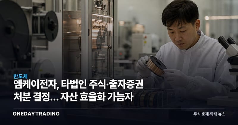 엠케이전자, 타법인 주식·출자증권 처분 결정… 자산 효율화 가늠자