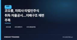 코오롱, 자회사 타법인주식 취득 자율공시…지배구조 재편 주목