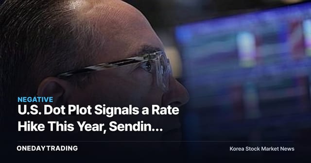 U.S. Dot Plot Signals a Rate Hike This Year, Sending Treasury Yields Surging — 2-Year Hits 4.2%, Sparking Shockwaves
