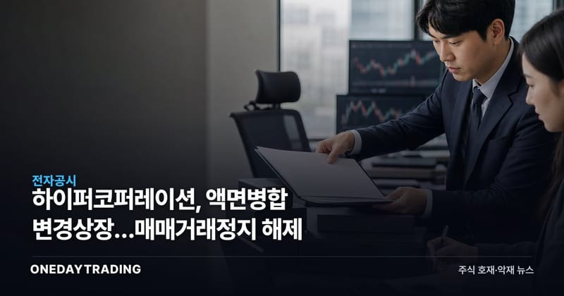 하이퍼코퍼레이션, 액면병합 변경상장…매매거래정지 해제